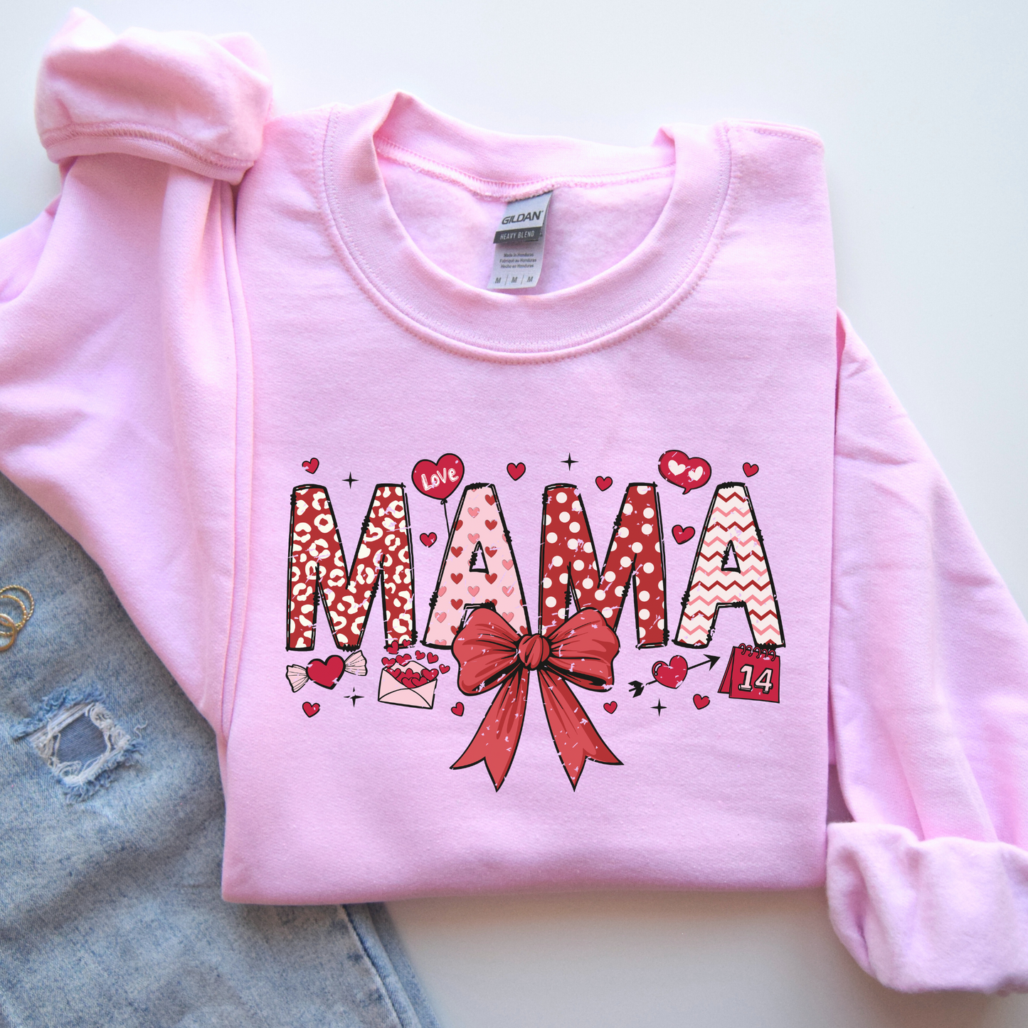 Valentine's Day Mama Crewneck Sweatshirt