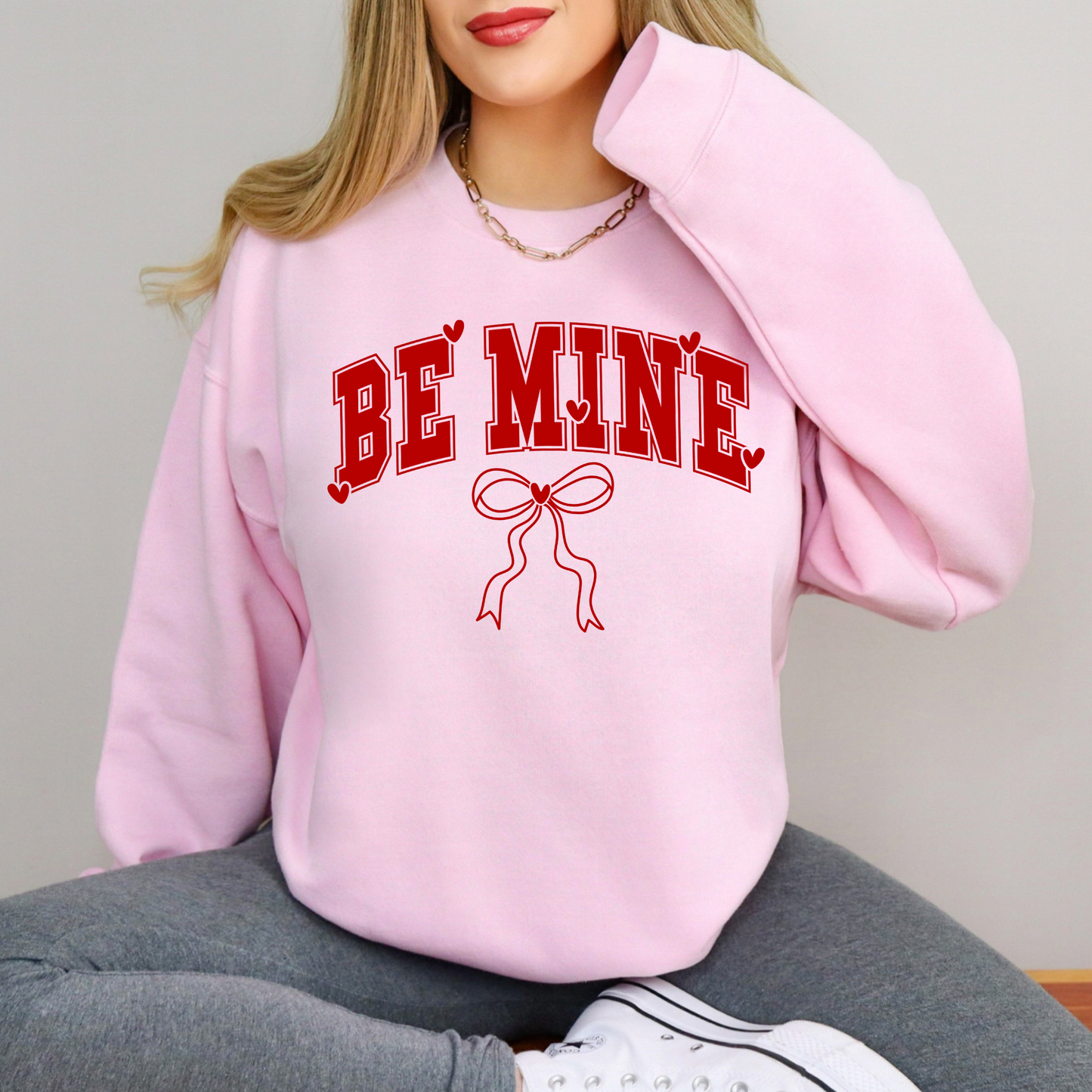 Be Mine Valentine's Day Bow Sweatshirt