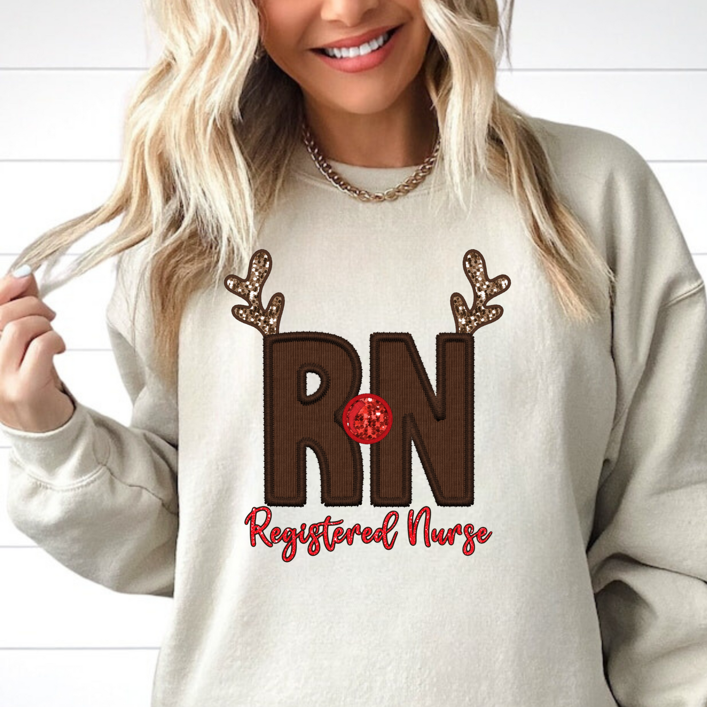 RN Christmas Reindeer Sweatshirt