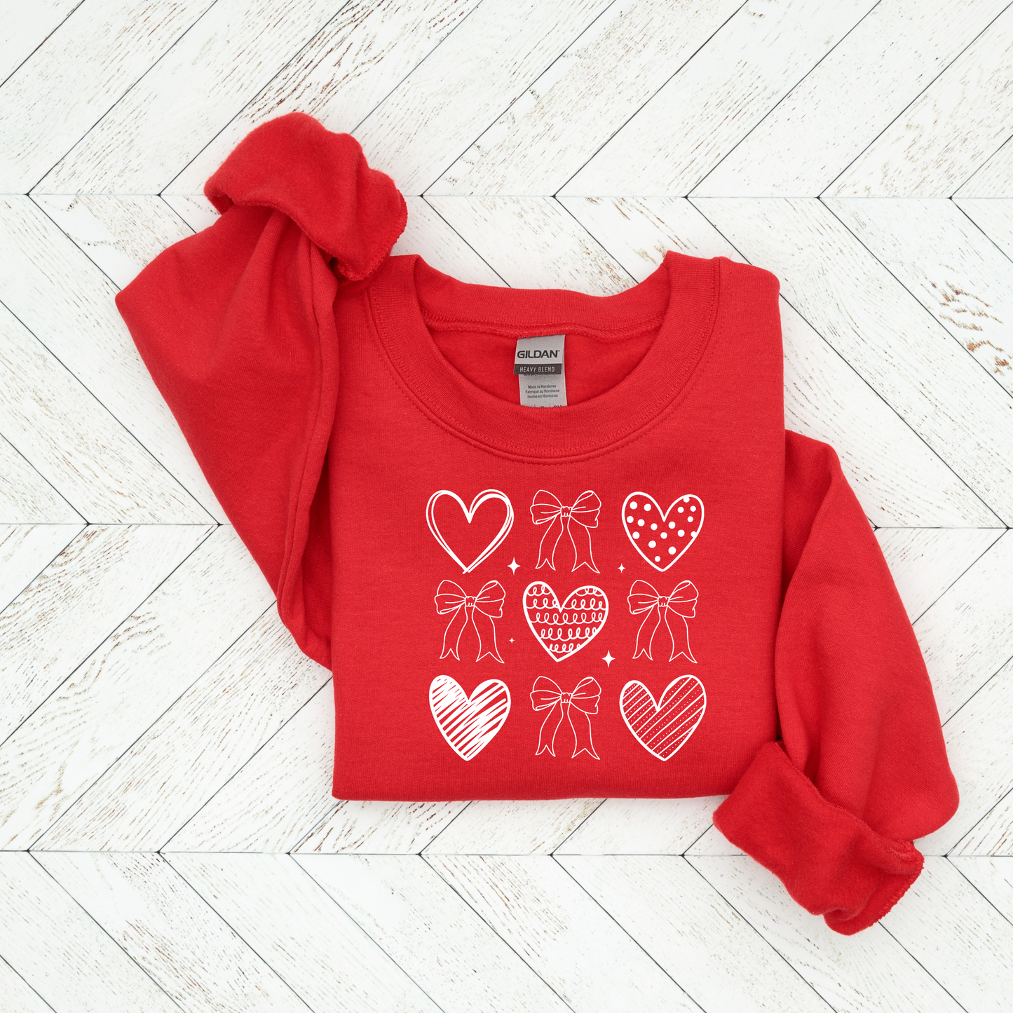 Valentine's Day Coquette Heart & Bow Sweatshirt