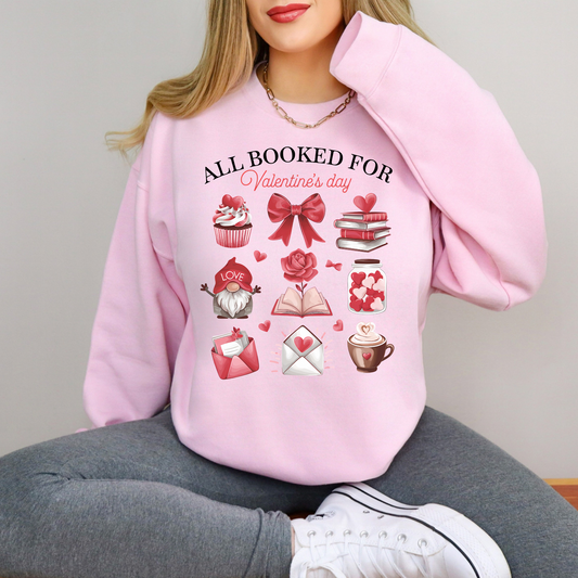 All Booked for Valentine's Day Crewneck Sweatshirt