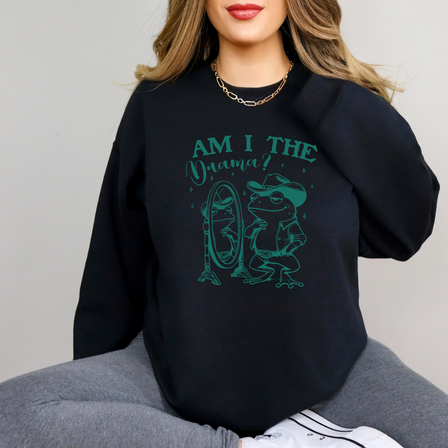 Am I The Drama? | Funny Frog Sweatshirt