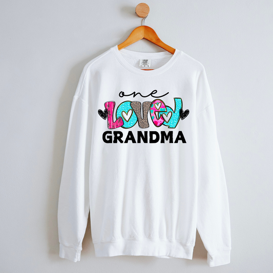 One Loved Grandma | Valentine's Day Grandma Crewneck Sweatshirt