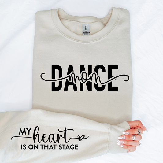 Dance Mom Crewneck Sweatshirt with Sleeve Design