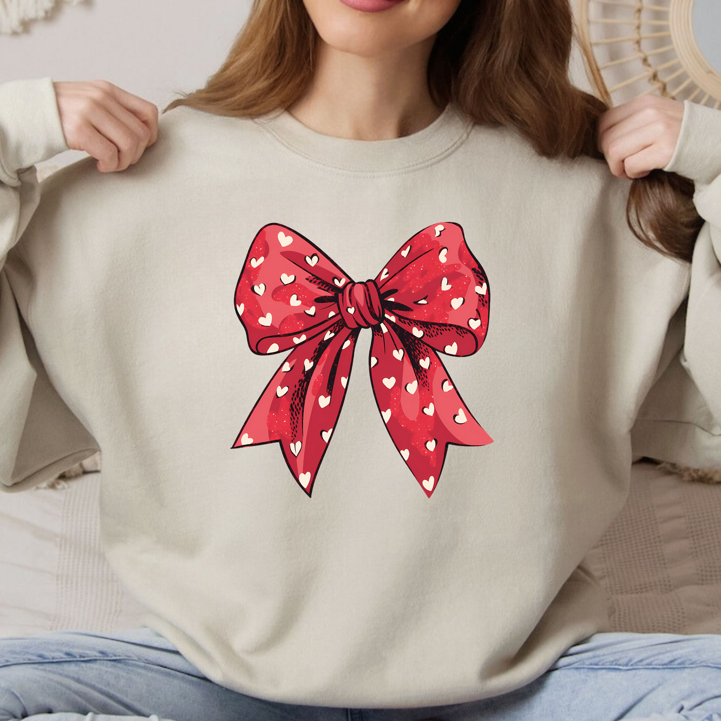 Valentine's Day Coquette Bow Sweatshirt