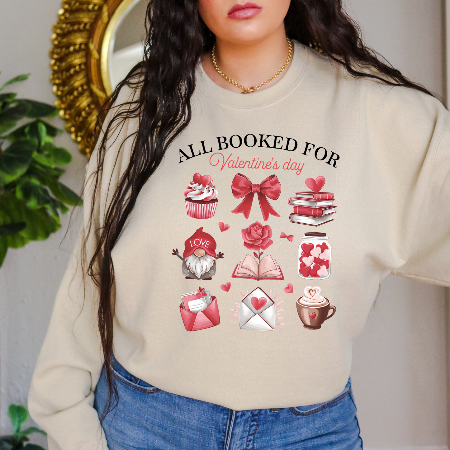 All Booked for Valentine's Day Crewneck Sweatshirt