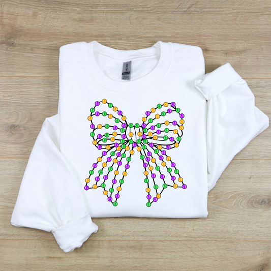 Mardi Gras Bow Sweatshirt