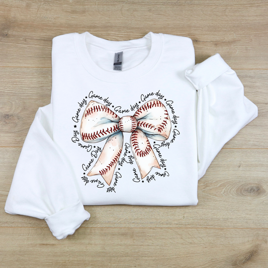 Game Day Sweatshirt | Baseball Mom Sweatshirt with Bow