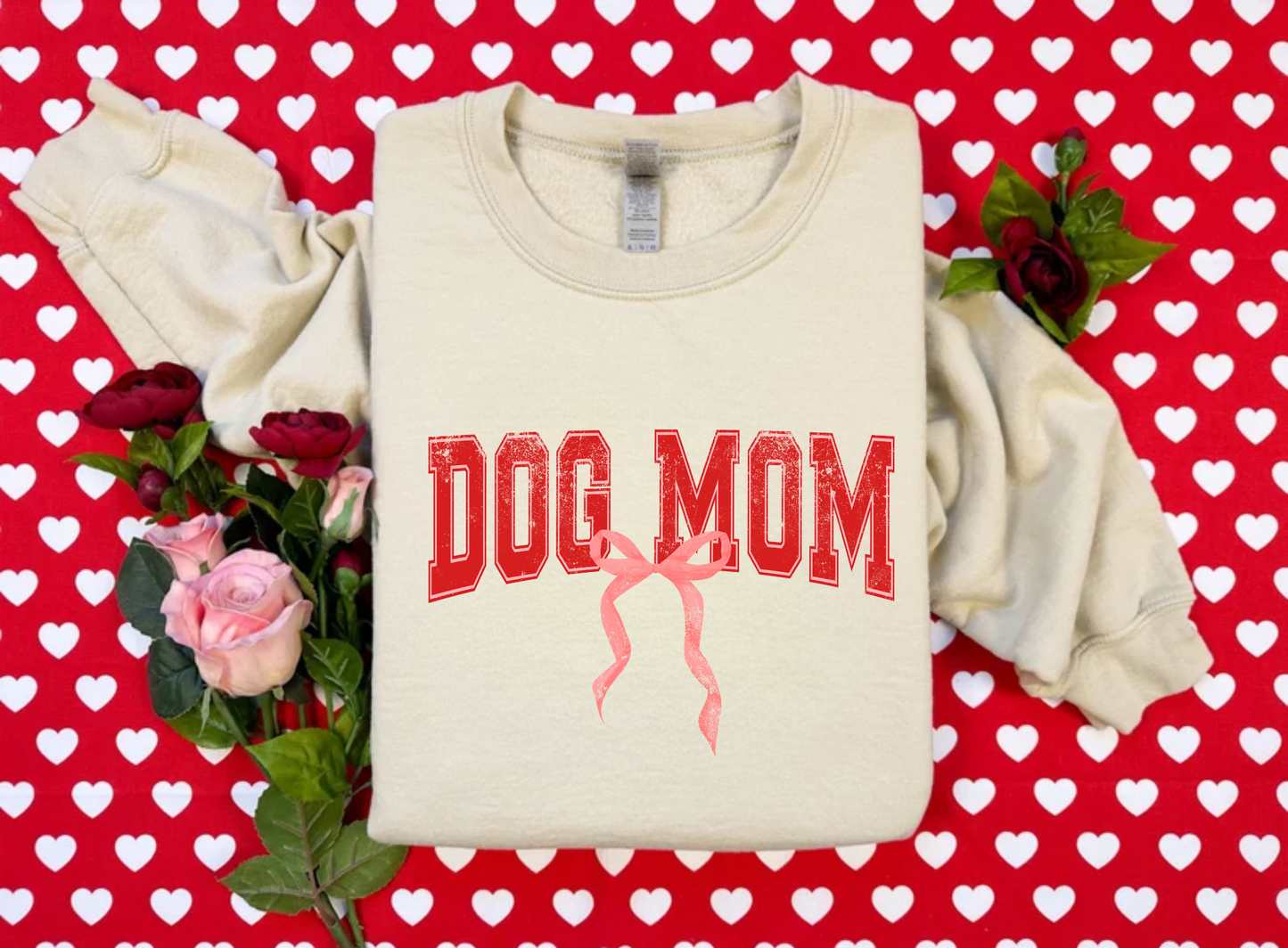 Dog Mom Valentine Bow | Valentine's Day Sweatshirt