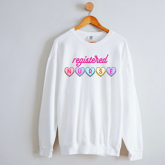 Valentine's Day Registered Nurse Candy Hearts Sweatshirt