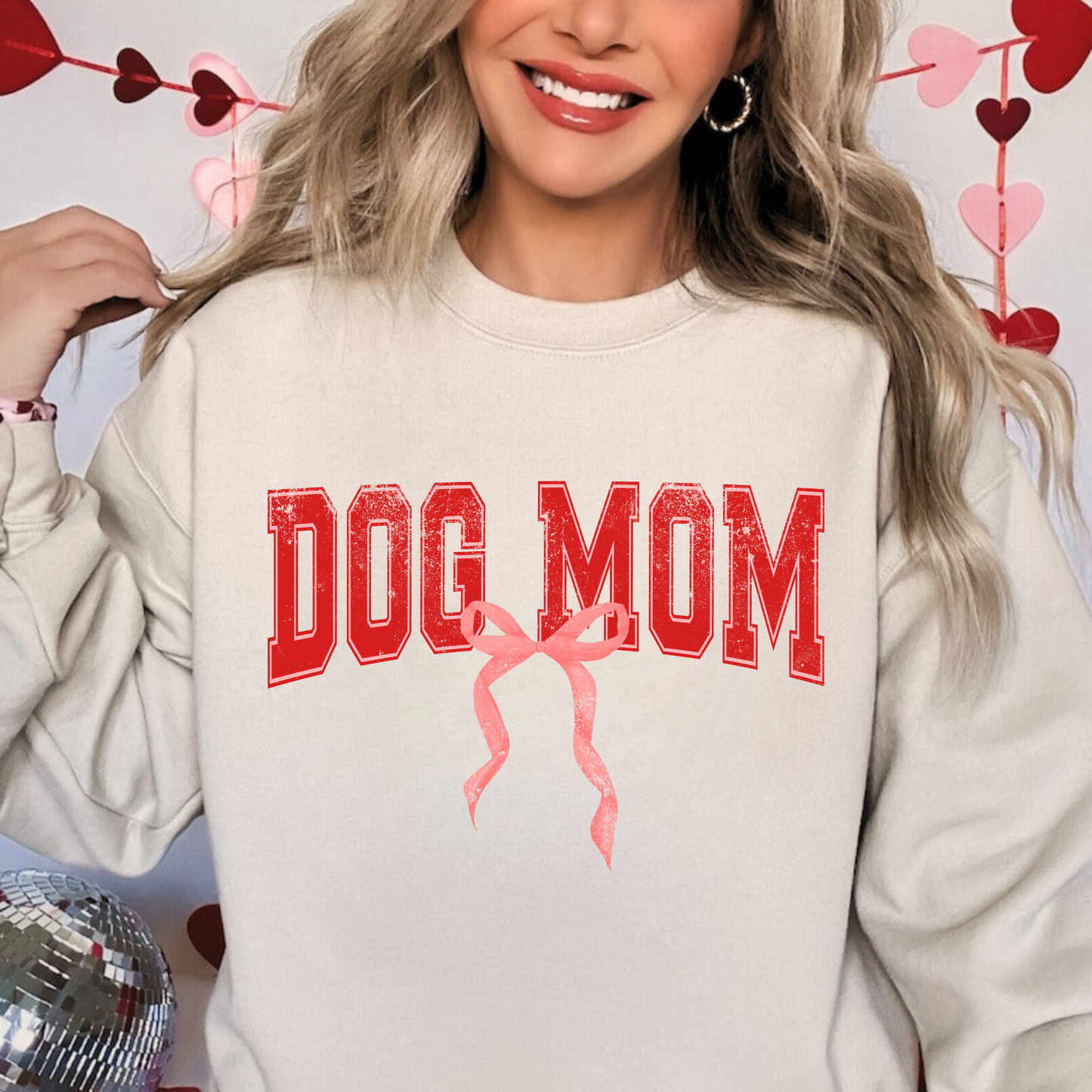 Dog Mom Valentine Bow | Valentine's Day Sweatshirt