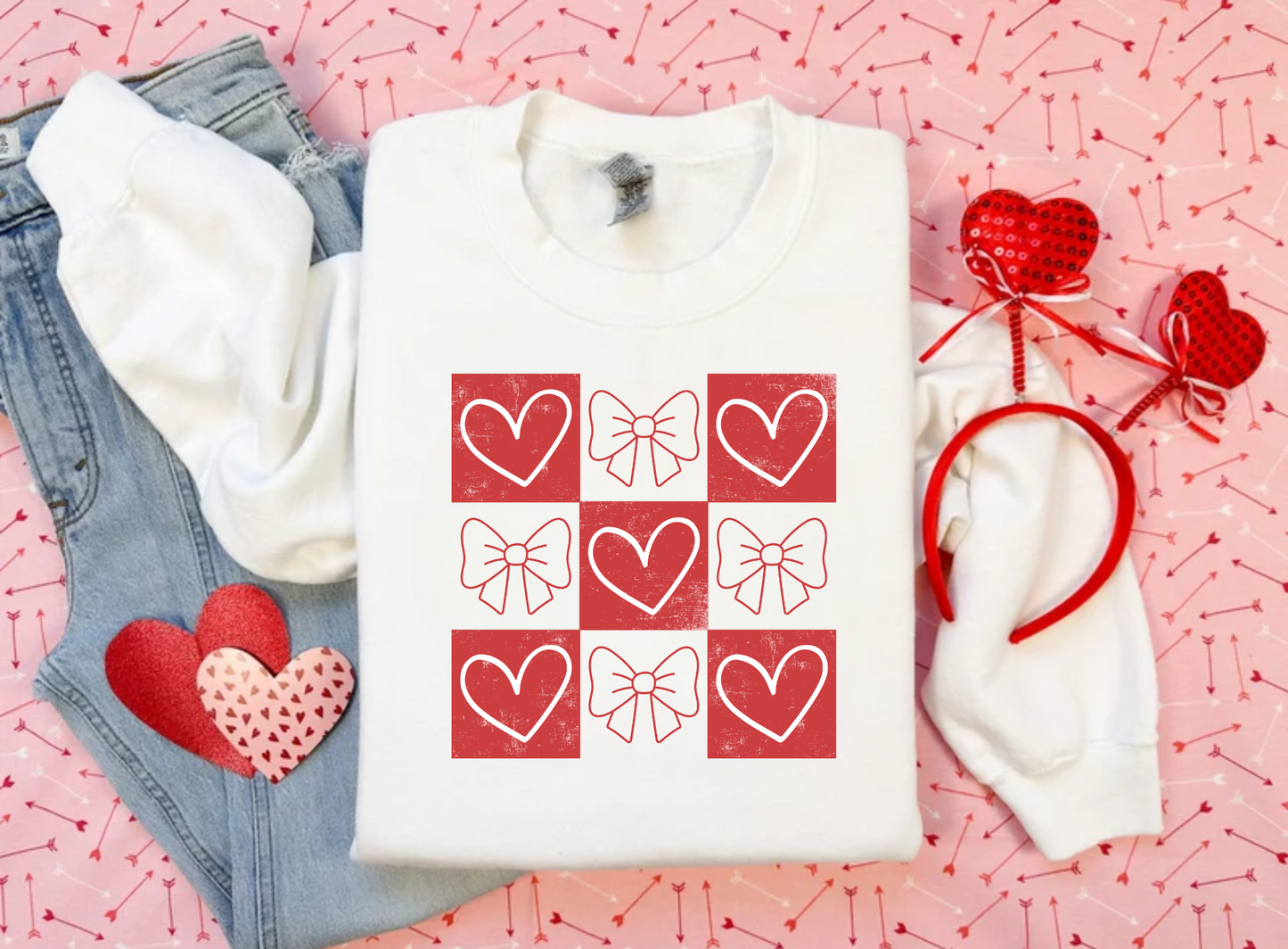 Retro Valentine's Day Crewneck Sweatshirt