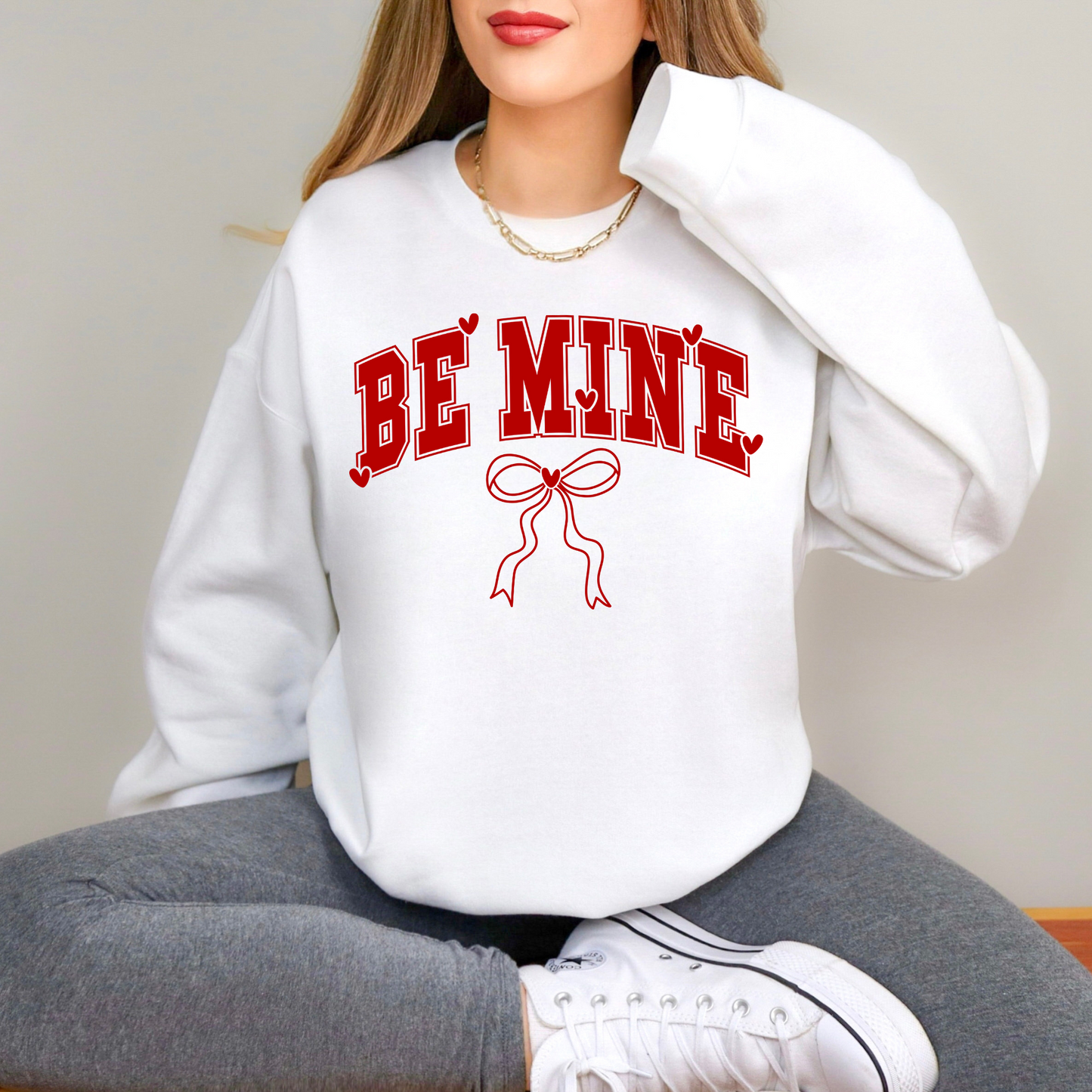 Be Mine Valentine's Day Bow Sweatshirt