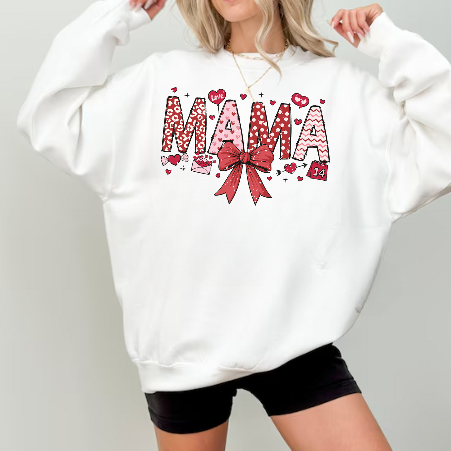 Valentine's Day Mama Crewneck Sweatshirt