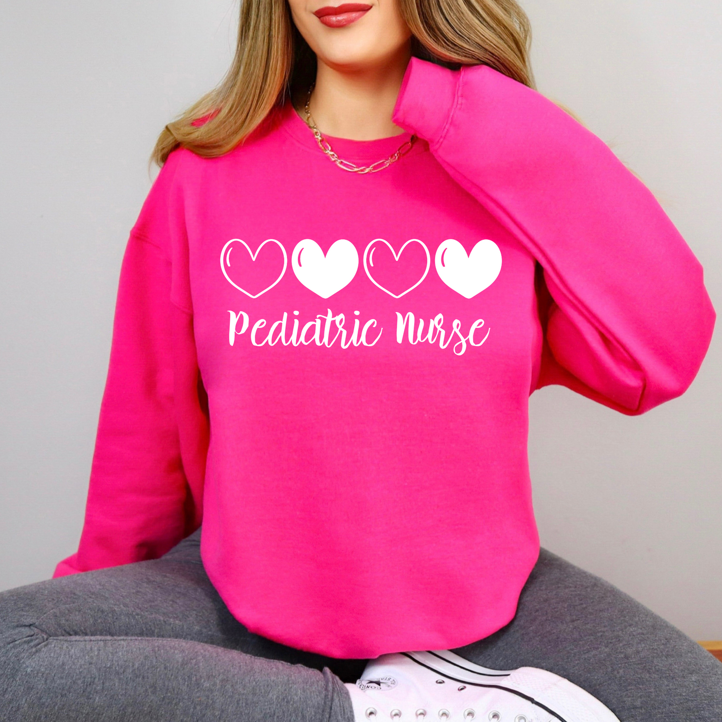 Custom Valentine's Day Heart Nurse Sweatshirt