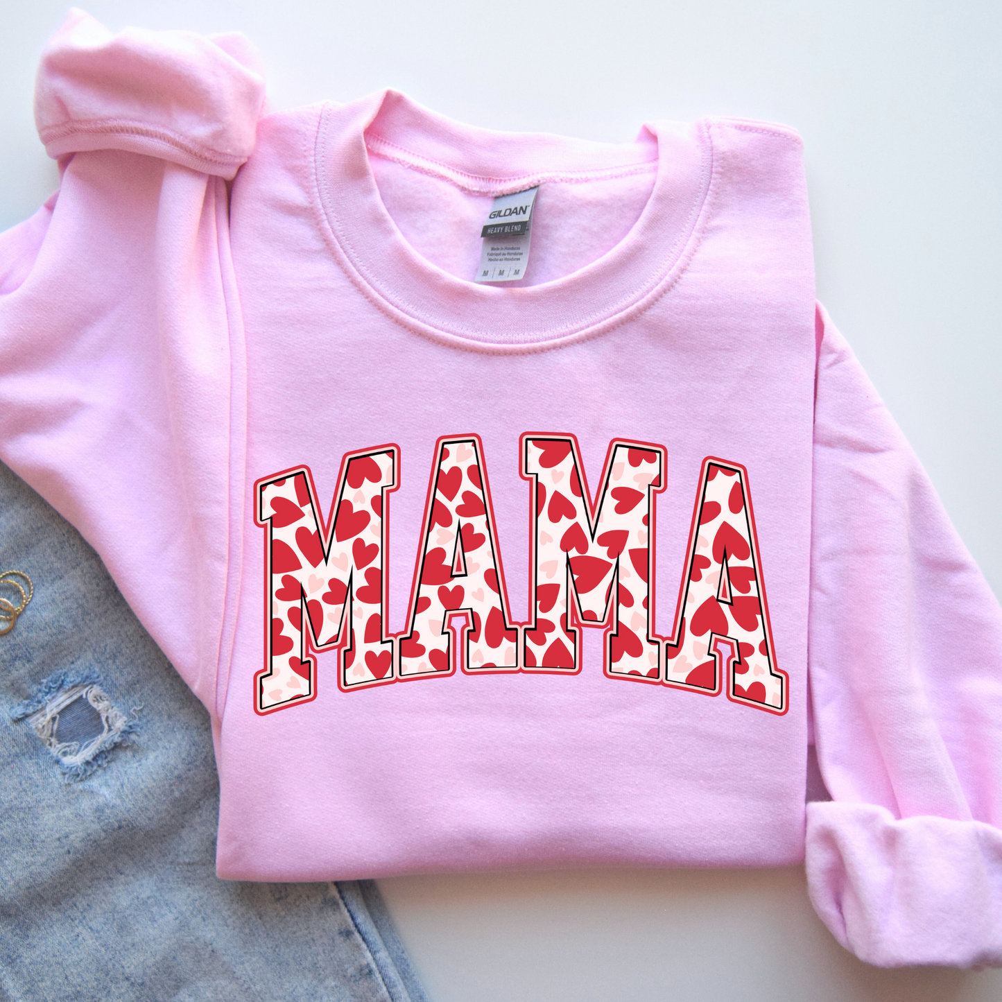 Valentine's Day Mama Crewneck Sweatshirt