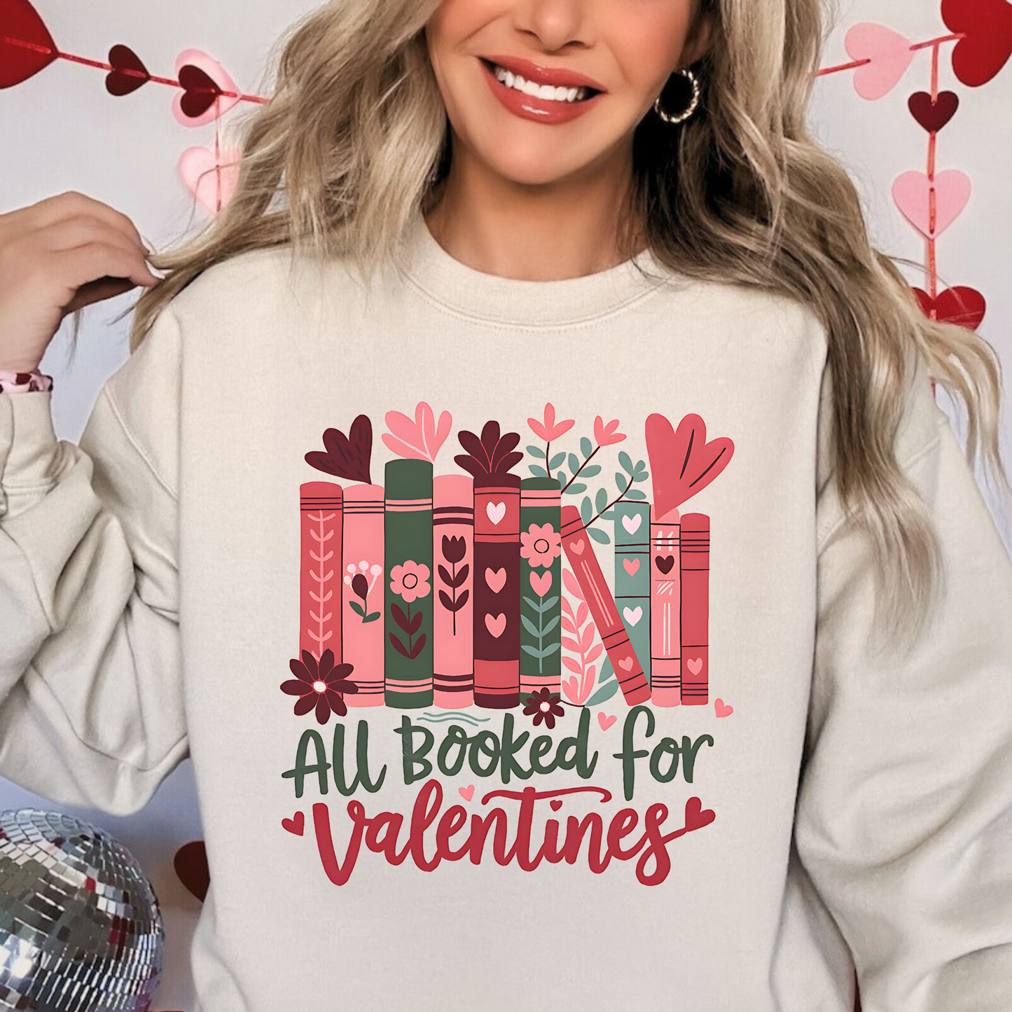 All Booked for Valentine's Day Crewneck Sweatshirt