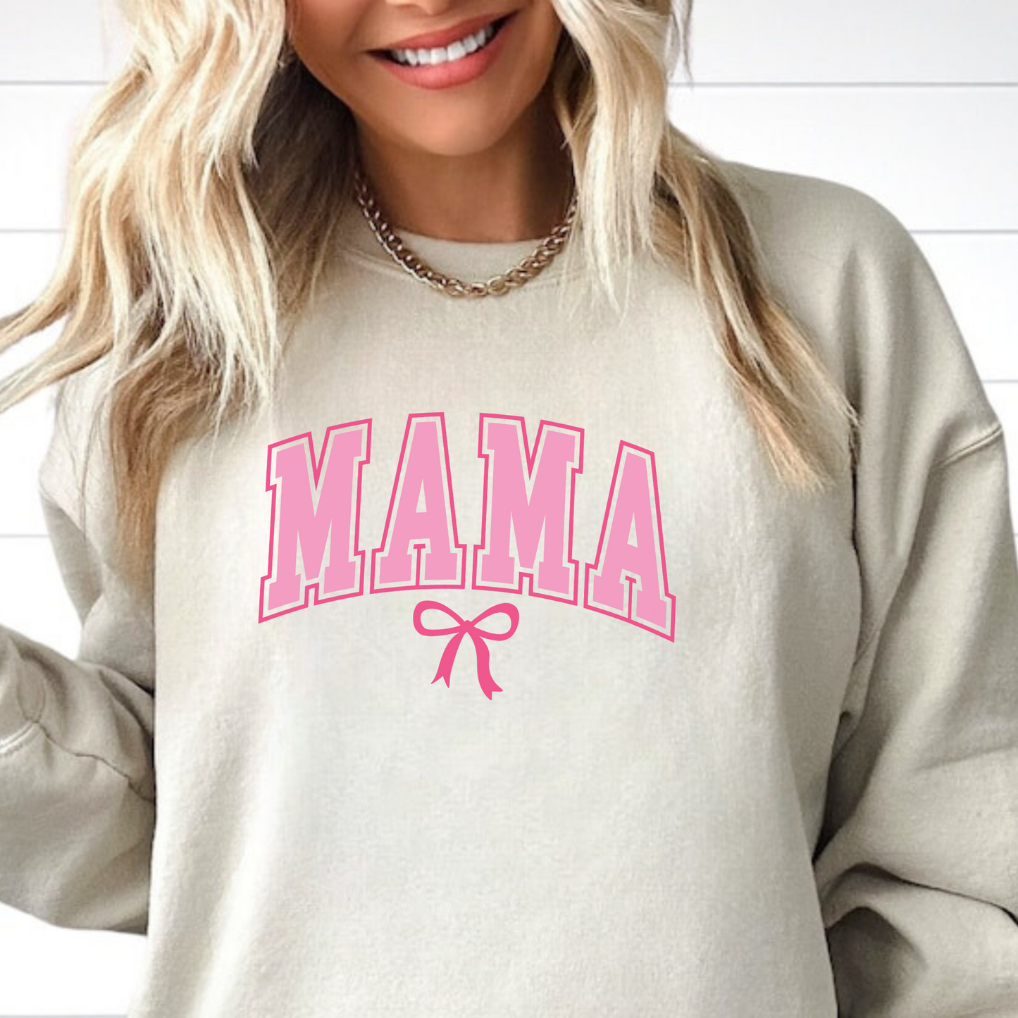 Pink Bow Mama Crewneck Sweatshirt