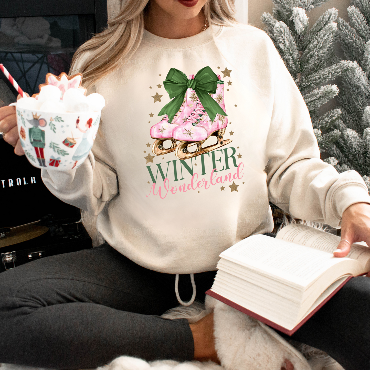 Winter Wonderland Coquette Christmas Crewneck Sweatshirt