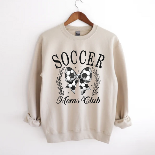 Soccer Moms Club Bow Crewneck Sweatshirt