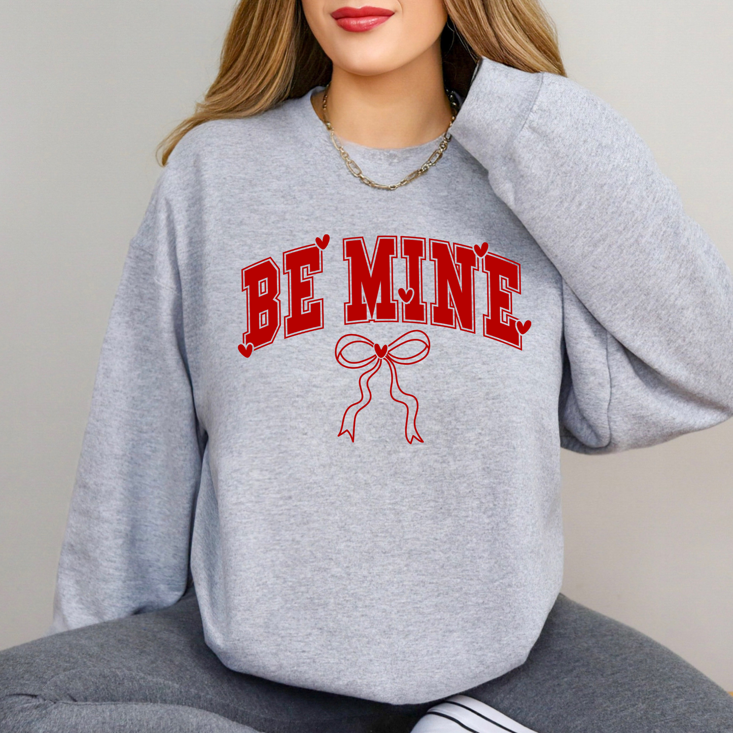 Be Mine Valentine's Day Bow Sweatshirt