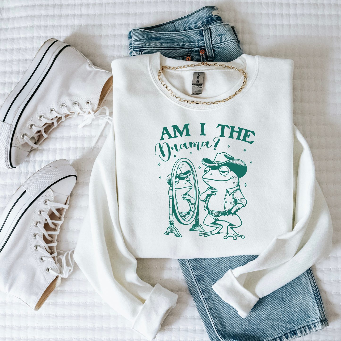 Am I The Drama? | Funny Frog Sweatshirt