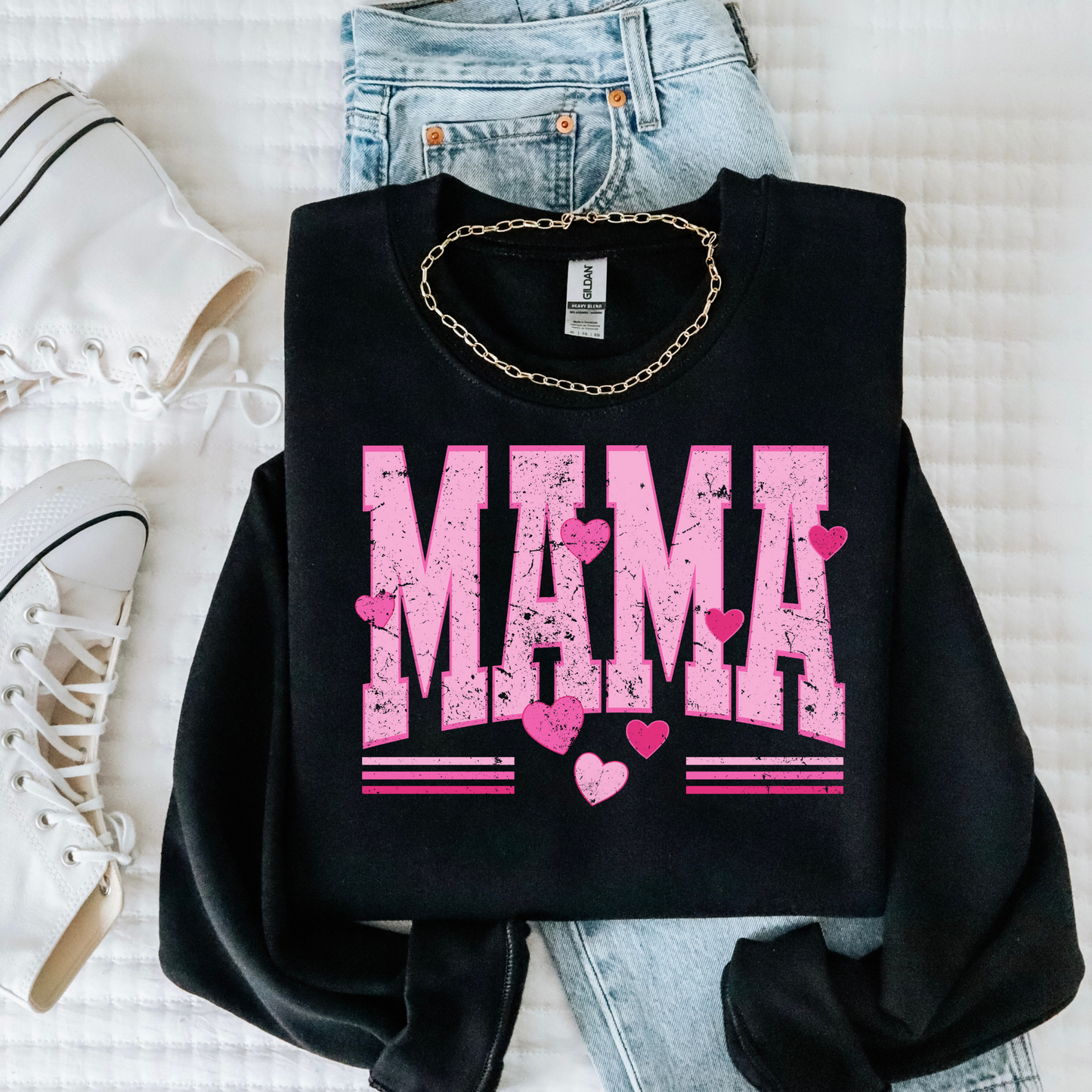 Valentine's Day Mama Pink Crewneck Sweatshirt