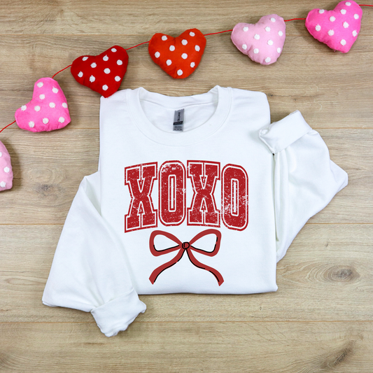 Valentine's Day Coquette Bow XOXO Sweatshirt