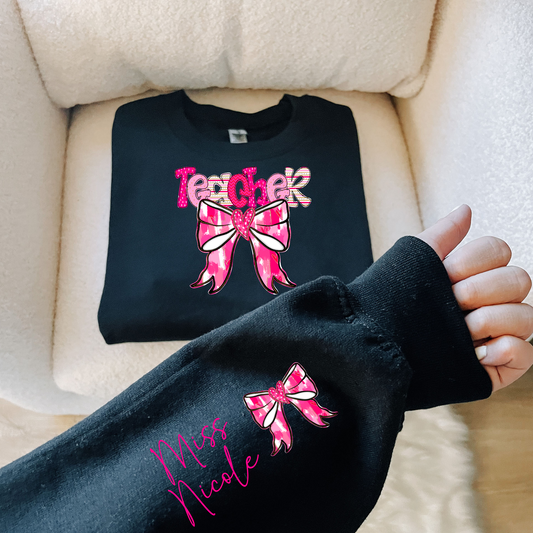 Valentine's Day Teacher Sweatshirt with Name