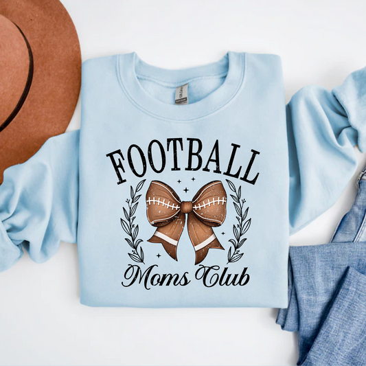 Football Moms Club Bow Crewneck Sweatshirt