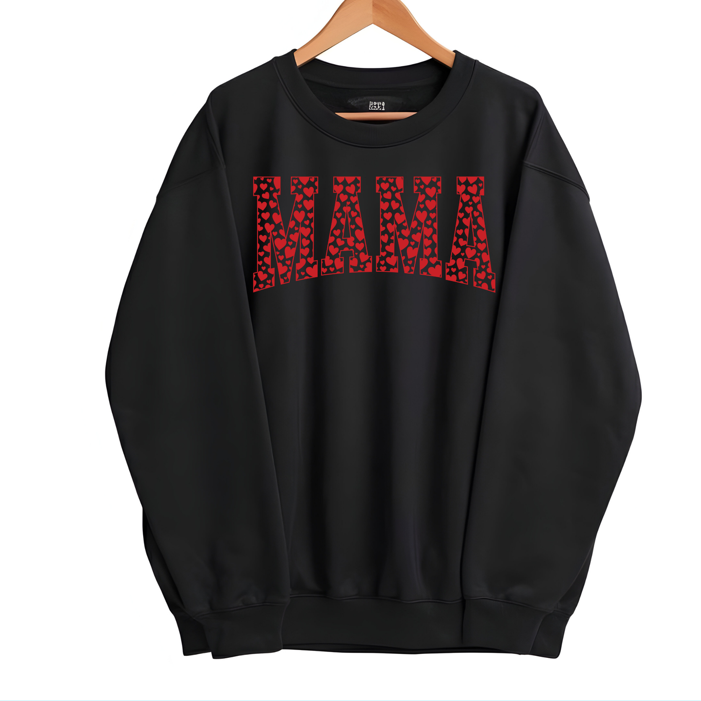 Valentine's Day Mama Red Hearts Crewneck Sweatshirt