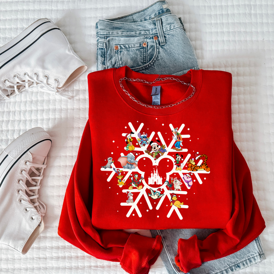 Magical Character Snowflake Christmas Sweatshirt Crewneck