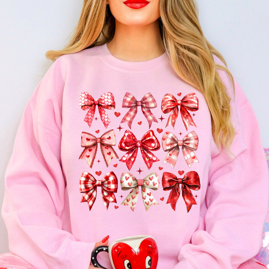 Valentine's Day Coquette Bows Sweatshirt