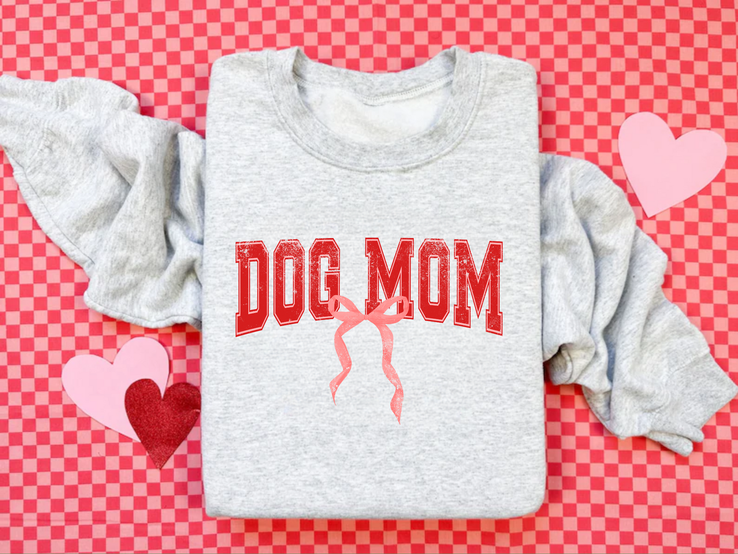 Dog Mom Valentine Bow | Valentine's Day Sweatshirt