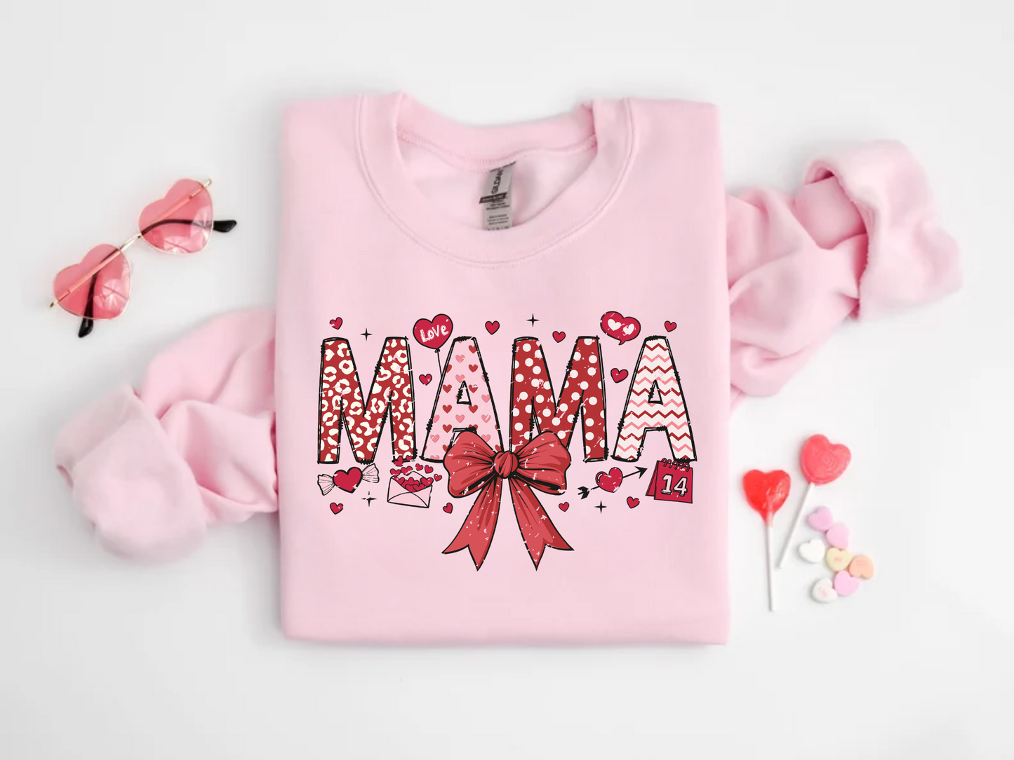 Valentine's Day Mama Crewneck Sweatshirt