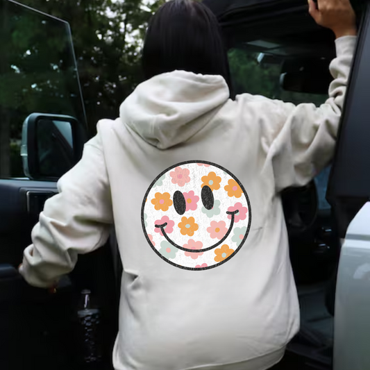 Retro Daisy Happy Face Hoodie