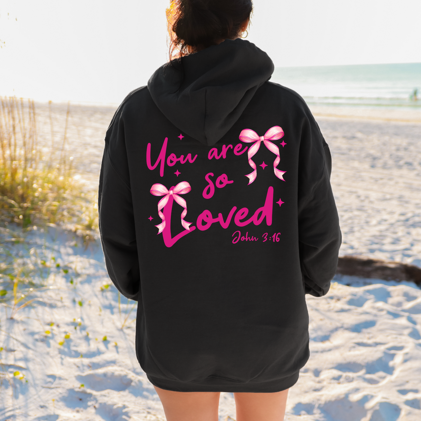 You Are So Loved | Pink Bow | Christian Hoodie