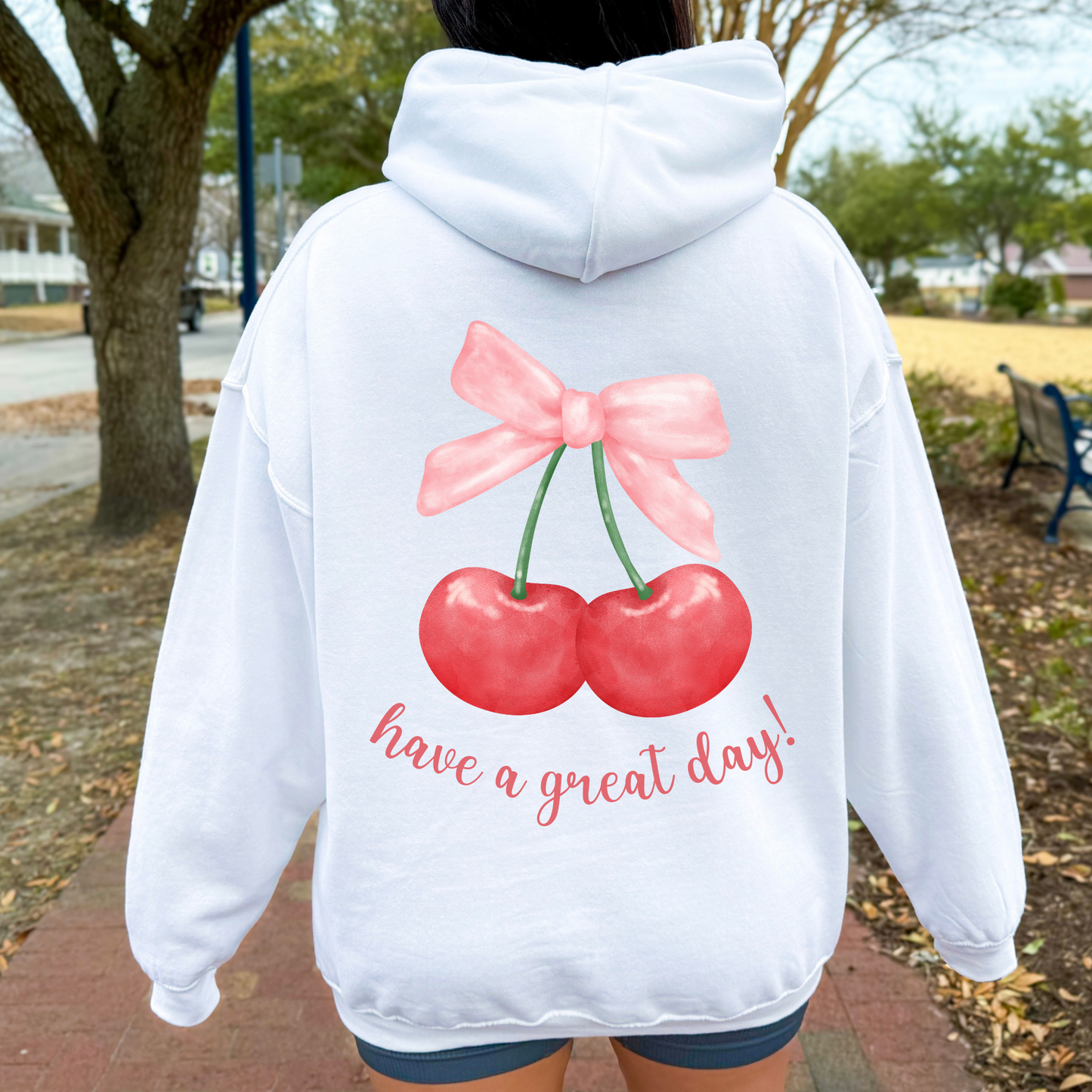 Preppy Coquette Cherry Hoodie