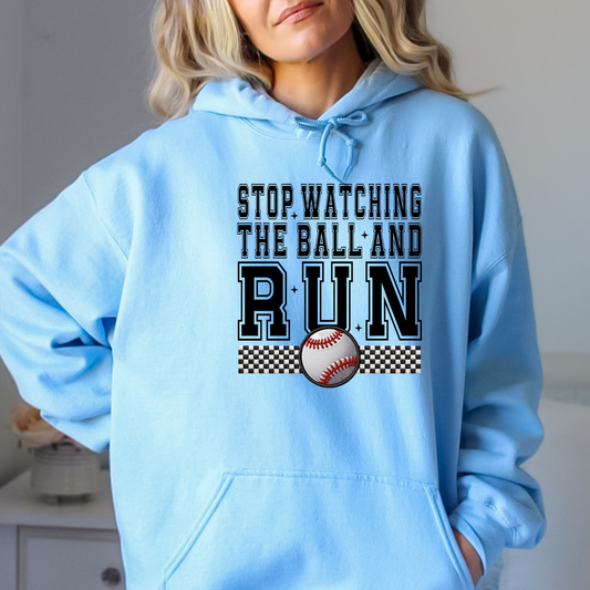 Stop Looking At The Ball | Funny Baseball Mom Hoodie