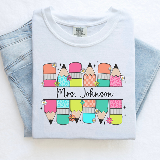 Personalized Teacher Pencil Shirt