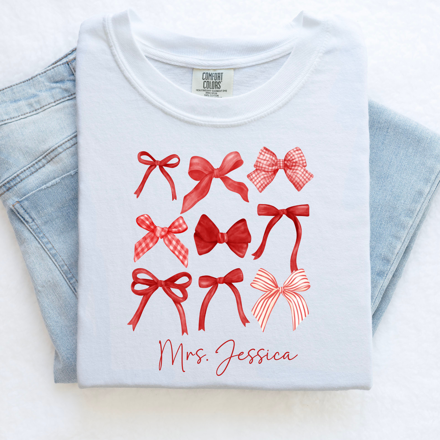 Custom Teacher Bow Valentine's Day Shirt