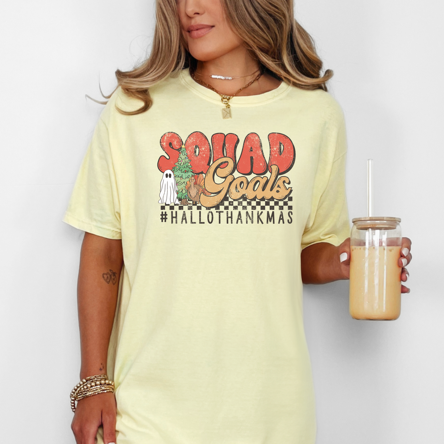 Squad Goals Hallothankmas Shirt Comfort Colors