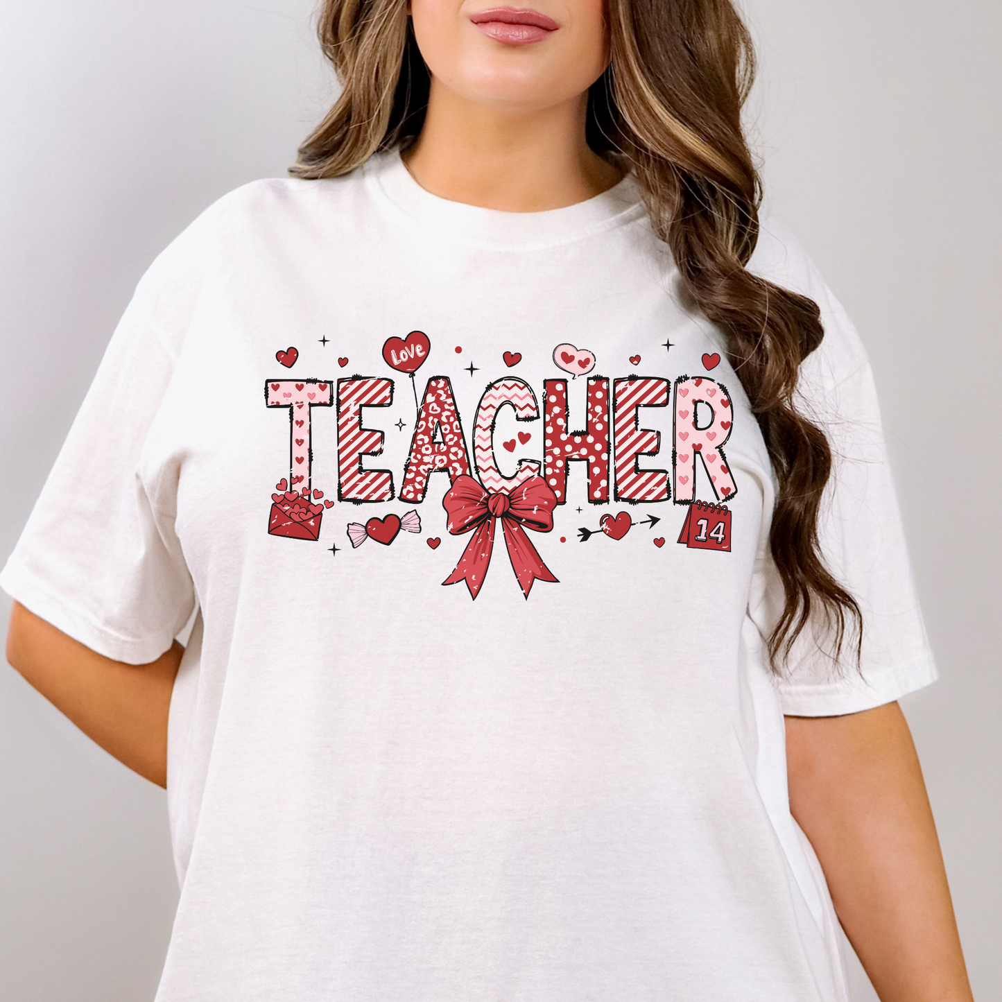 Valentine's Day Teacher Shirt with Bow