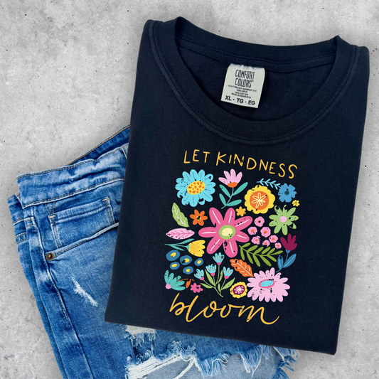 Let Kindness Bloom Teacher Shirt Comfort Colors