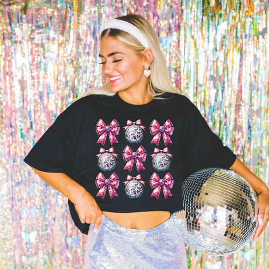 New Year's Disco Ball Coquette Shirt