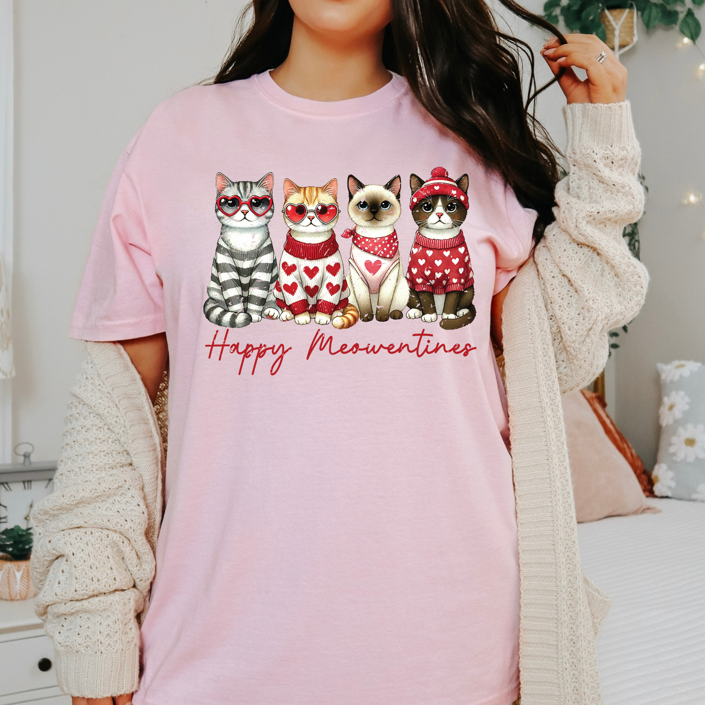 Happy Meowntines Shirt | Valentine's Day Cat Shirt