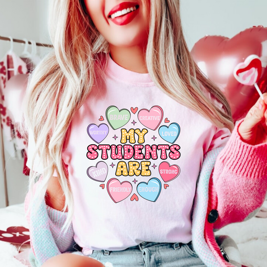 Teacher Valentine's Day Candy Hearts Shirt