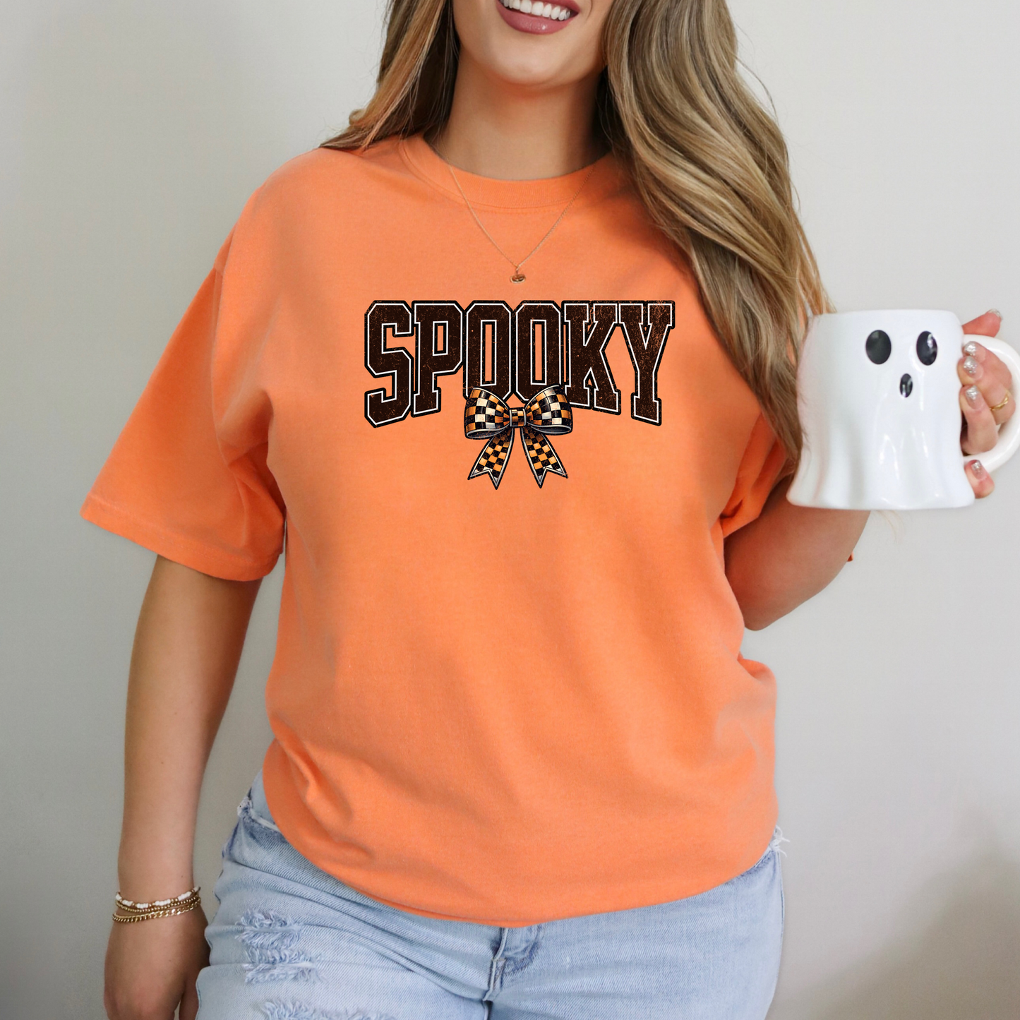 Spooky Halloween Coquette Bow Shirt