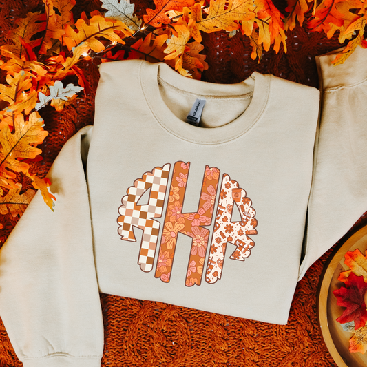 Fall Vibes Monogram Crewneck Sweatshirt