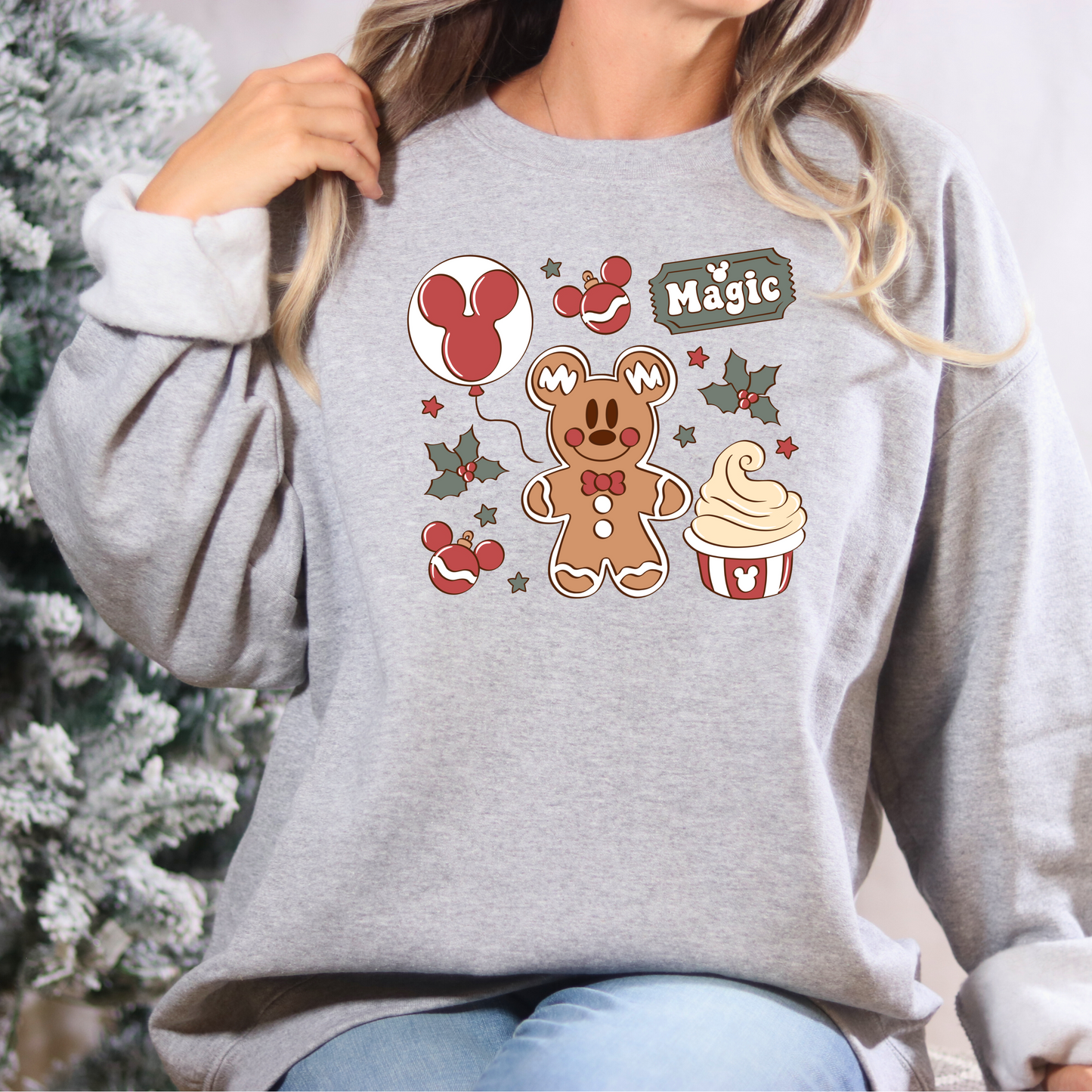 Gingerbread Mouse Christmas Crewneck Sweatshirt